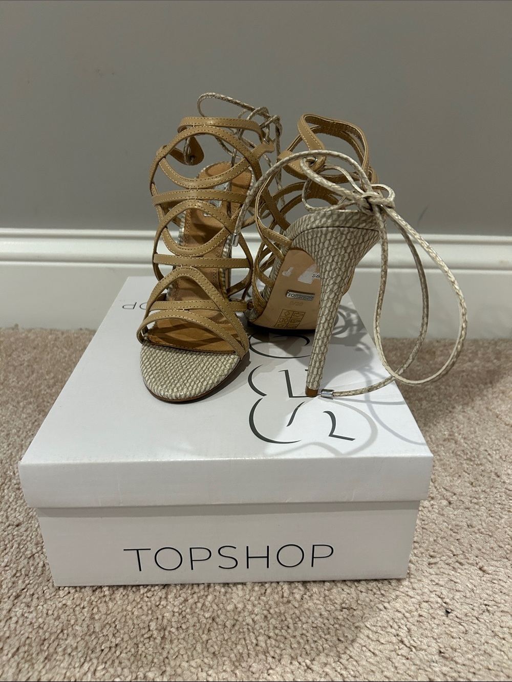 Topshop Stiletto RASCAL strappy Heel 8.5